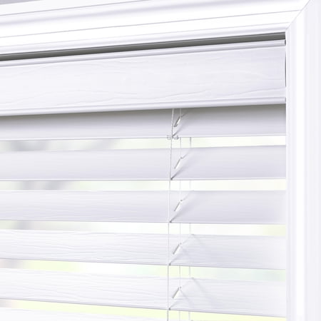 BETTER HOMES & GARDENS 2″ CORDLESS FAUX WOOD HORIZONTAL BLINDS, WHITE, 46″ W X 64″ L