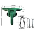 thumbnail image 4 of Perchas giratorias ABUSA, resistentes, verdes, con tornillos y pernos, 4 of 8