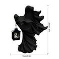 thumbnail image 2 of HCTSHG Cracker Barrel Ghost Halloween Witch Ornament with Lantern Energy Saving Resin Statue for Garden Courtyard Decor Black-Solar, 2 of 7