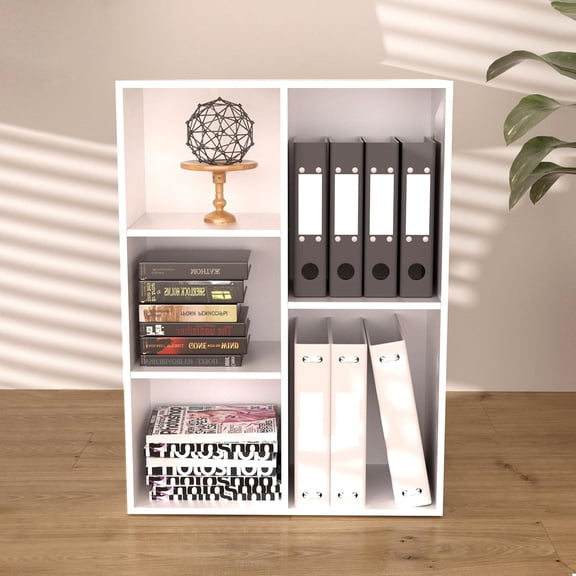 VAFHYLISS Cube Bookshelf, White Wooden Cube Storage Organizer, Freestanding Book Shelf, Toy Storage, Perfect Shelves for Bedroom, Kids Room, Closet, Classroom & Office (5-Cube)