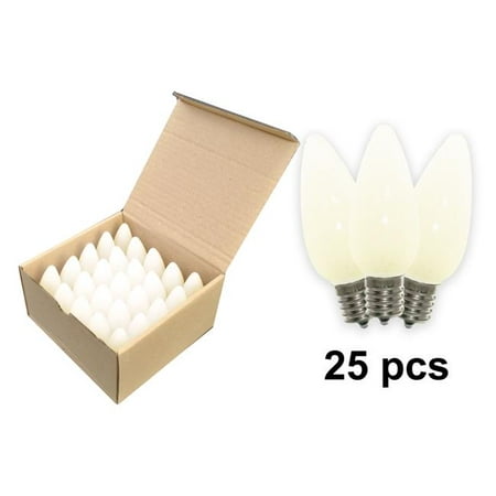 

Queens of Christmas C9-DIM-RETRO-WW-F-25 C9 Frosted Dimmable LED Retrofit Bulbs Warm White - Pack of 25