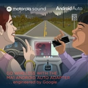 Motorola Sound MA1 Wireless Android Auto Car Adapter - Instant Connection Using Google-Licensed Bridge Technology from Smartphone to Screen - USB Type-A Plug-in - Secure Gel Pad