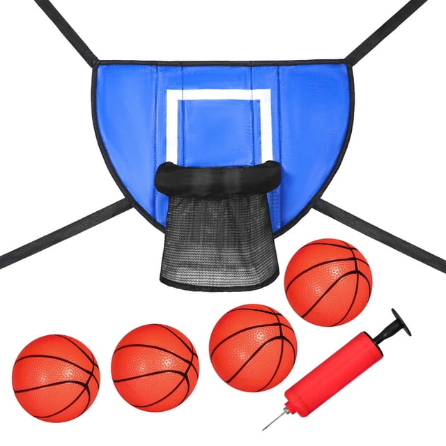 ZheElen Mini Panier de Basketball pour Trampoline avec Enceinte de Jeu Support de But de Basketball