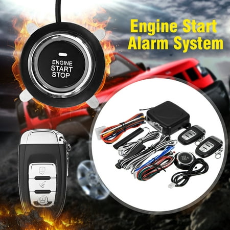 Smart Car Q6C Alarm System Push Button & Remote Start Engine Auto Lock &