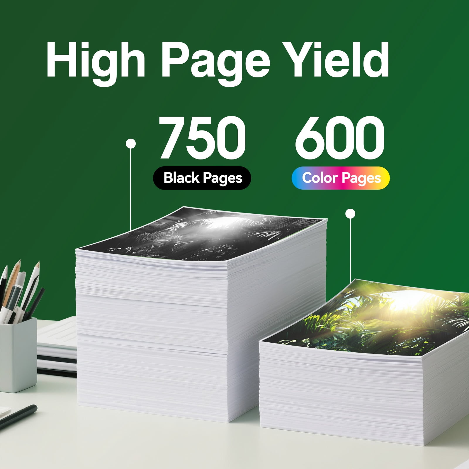 67XL 67 Ink Cartridges Compatible for HP 67 Ink Cartridge High Yield Combo Pack(Black, Tri-Color)
