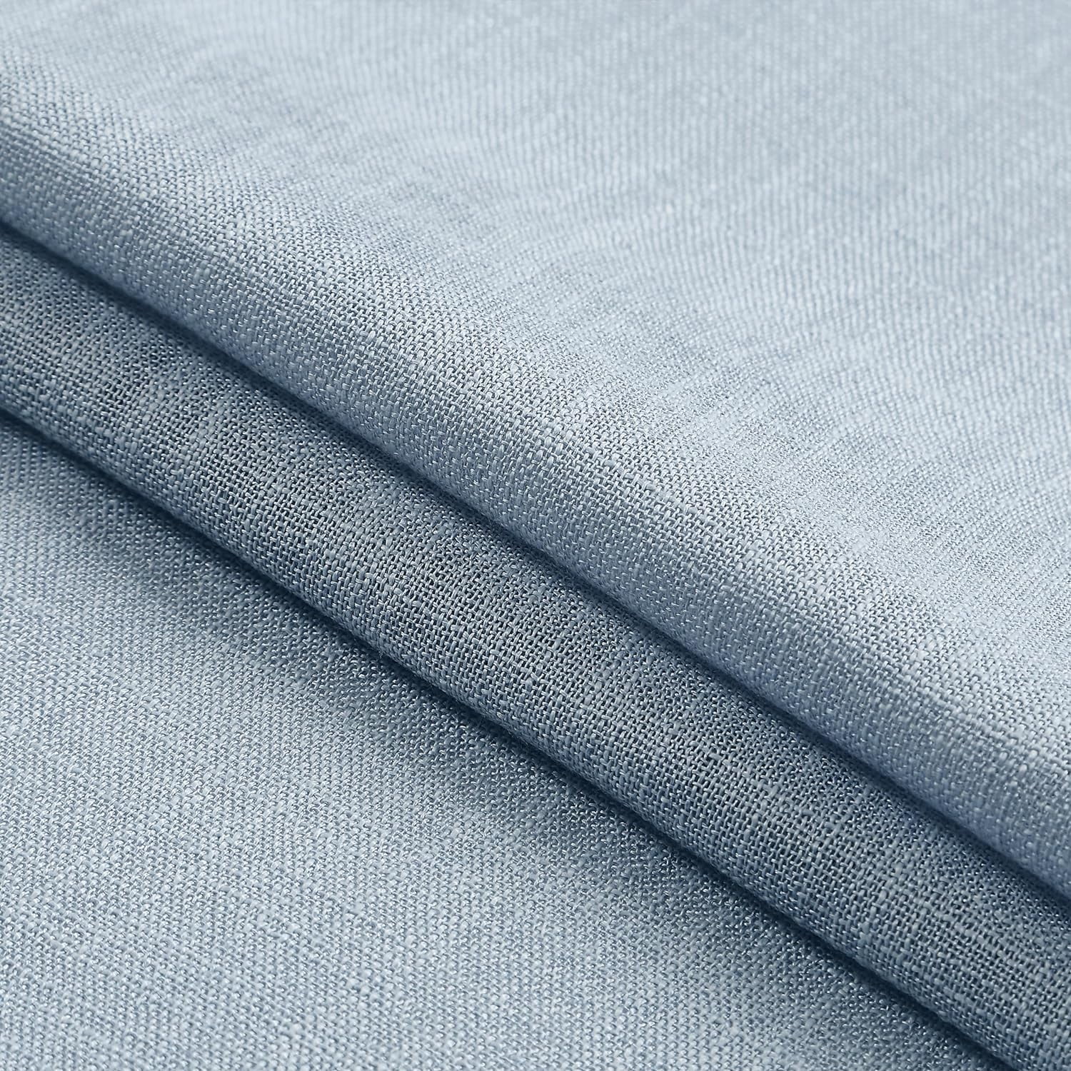 90 Inches Length Dusty Blue Pinch Pleated 100 Blackout Curtain Panels with Liners,Linen Textured Drapes for Bedroom Living Room,Energy Efficient Backtab Hooks Window Treatment,40" Wx90 Lx2