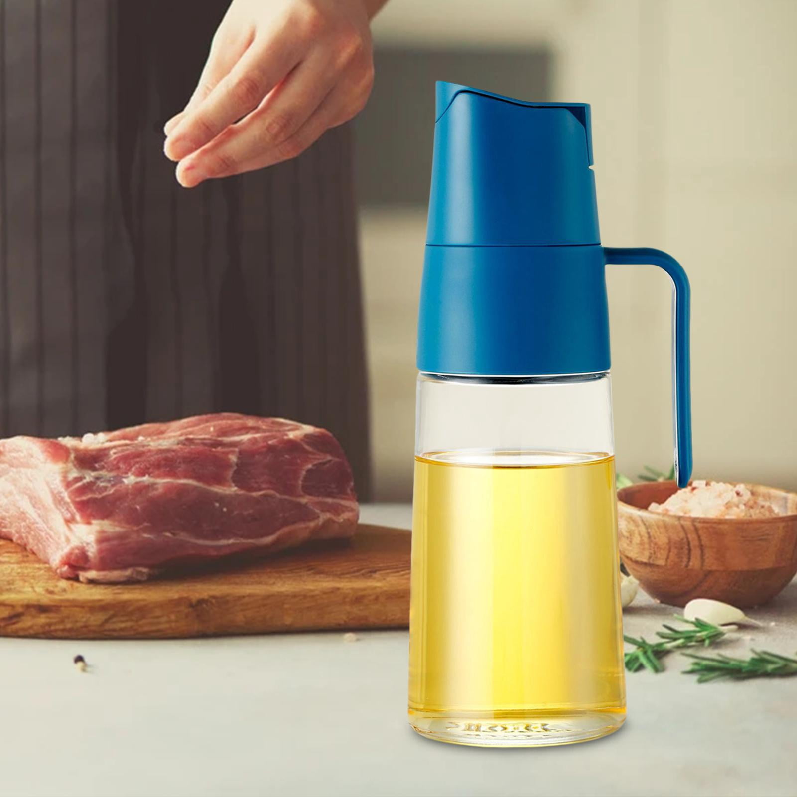 Olive Oil Dispenser Bottle Automatic Open and Close Lid for Soy Sauce Syrup Dark Blue