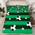 thumbnail image 2 of Castle Fairy Sport Soccer Twin Sheet Sets for Boys Girls,Stripes Stars Bedding, 2 of 7