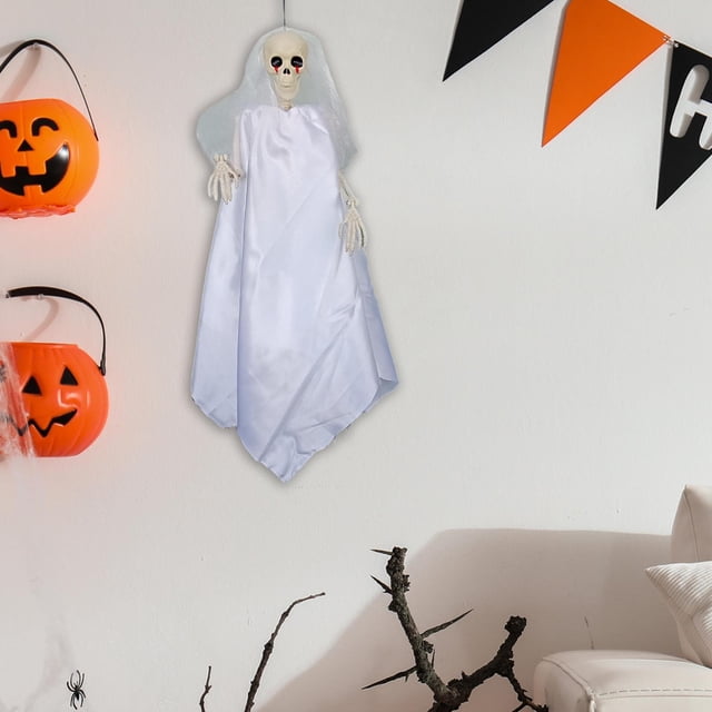 Elodie Halloween Hanging Ghost Decoration Scary Skeleton Bride Decor for Patio Lawn