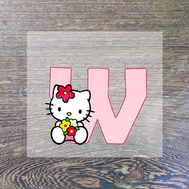 Sanrio parche de letras de dibujos animados de Hello Kitty, pegatina de transferencia para planchar, lindos parches de tela para niños, apliques de camiseta DIY, pegatina de vinilo
