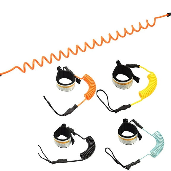 5Ft Coiled Surf Leash Safety Hand Rope For Stand-Up,Paddle Board Surfboard Yellow Fangkenuo