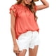 thumbnail image 5 of SAYOO , camisetas de manga con volantes para mujer, camisetas informales de vendaje sueltas de verano de Color sólido, blusa, ropa de calle SAYOO  Moda, 5 of 9