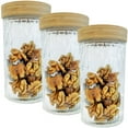thumbnail image 1 of JS Gourmet - Set of 3 Embossed Glass Containers with Airtight Lid, 1700ml Capacity, 1 of 1