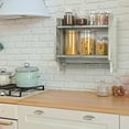 thumbnail image 3 of 2-Tier Rustic Bathroom Shelves with Towel Bar Wall Mounted Wood Towel Rack, 3 of 7