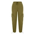 thumbnail image 4 of Akafmk Womens Cargo Pants,Hiking Pants for Outdoor,High Waist Wide Leg Pants Solid Color Long Trousers Outdoor Lightweight Baggy Relaxed Fitting Travel Work Trousers with Pockets, 4 of 5