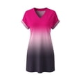 thumbnail image 4 of Camisas de Noche de Verano para Mujeres Manga Corta Cuello V Suelto Vestido de Sueño Impreso Suave, 4 of 5