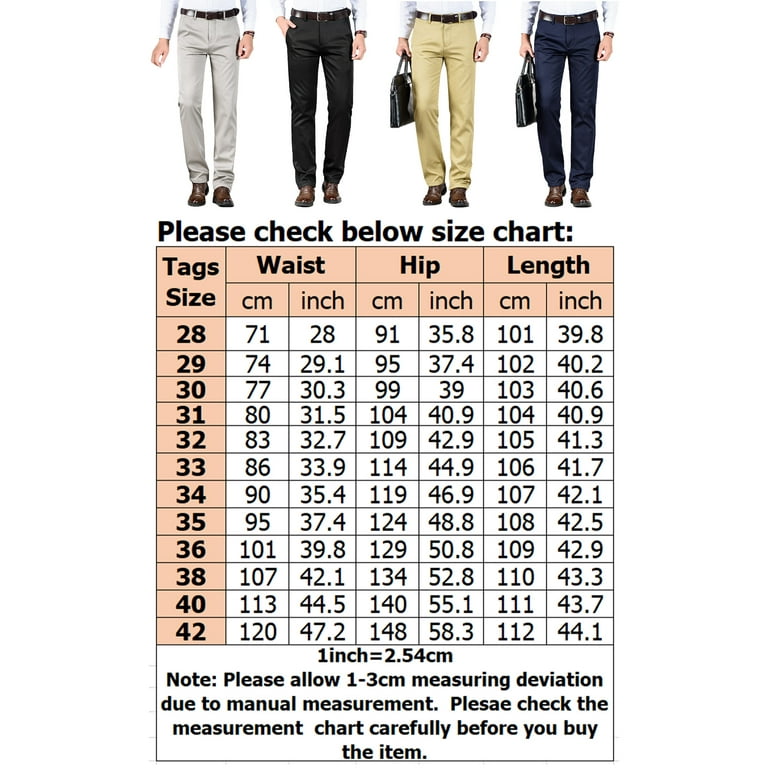 Men Thermal Plain Front Dress Pants Classic Winter Fleece Lined Insulated Pants  for Travelling Golf Business 