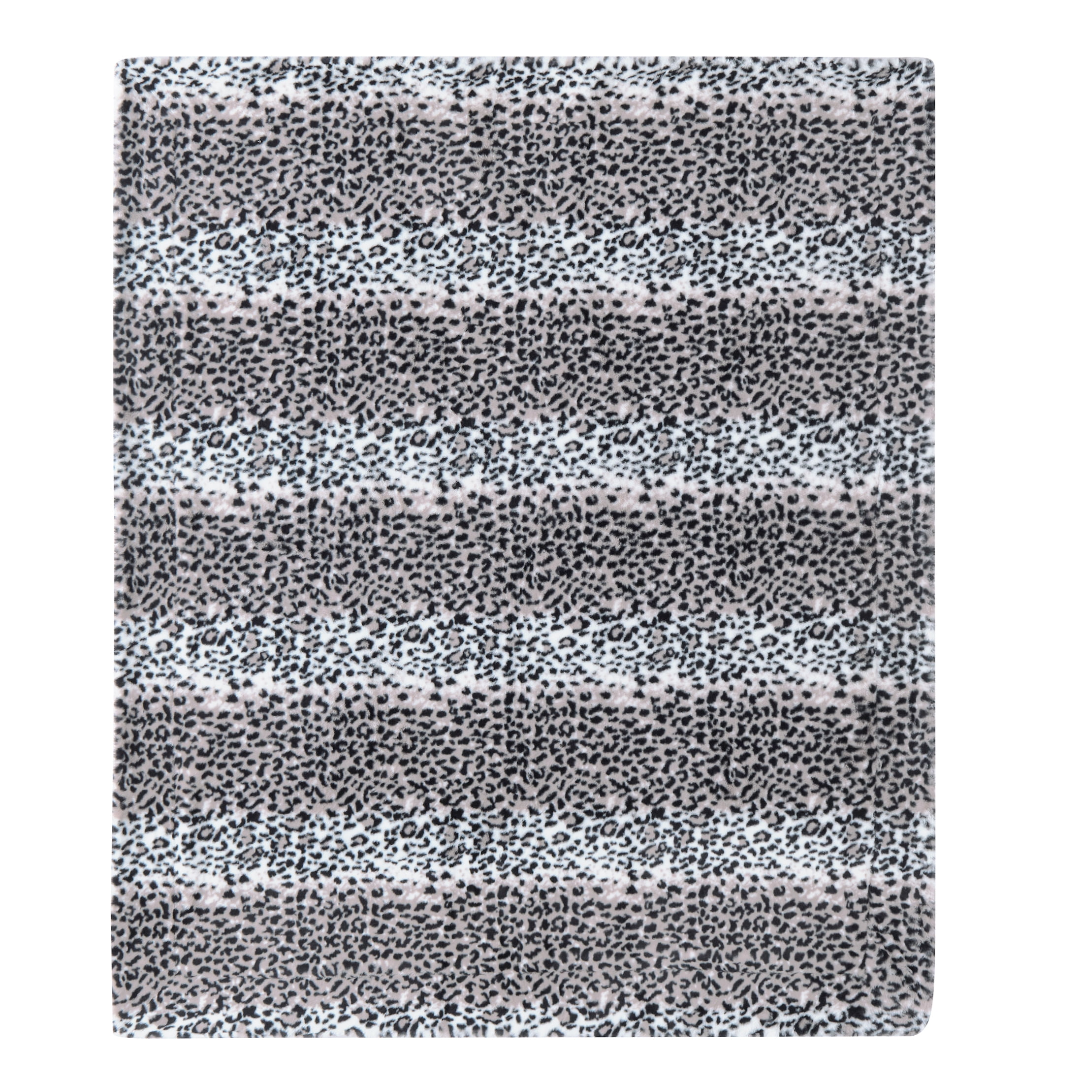 Better Homes & Gardens Gray Leopard Faux Fur and Sherpa Throw Blanket, Standard Throw