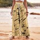 thumbnail image 1 of Puntoco Pantalón Ancho Con Cordón Y Estampado De Lunares Para Mujer, Color Beige, L, 1 of 5