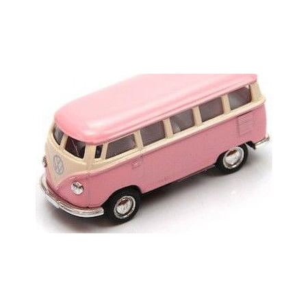 2.5" Kinsmart 1962 VW Volkswagen Bus Diecast Model Toy Car 1:64 Pastel Pink