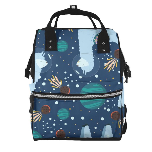 Easygdp Alpaca Astronaut in Space para Bolsa de Bebé de Gran Capacidad con Múltiples Bolsillos, Bolsa de Pañales para Padres, Bolsa de Viaje Organizada y Elegante