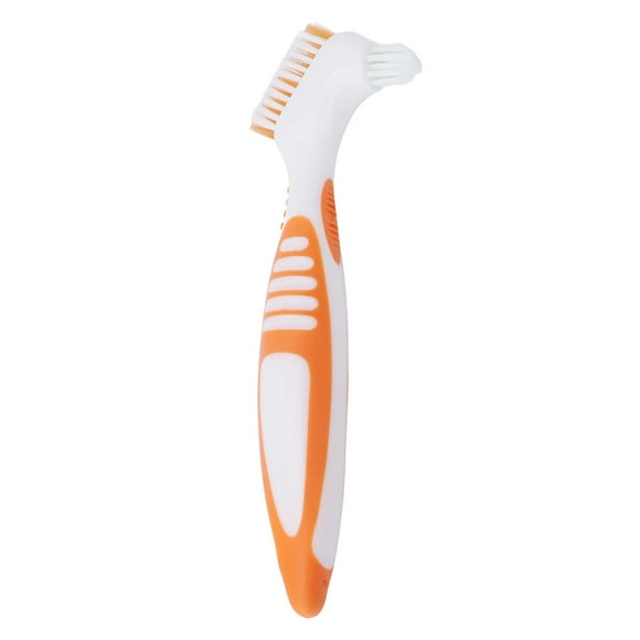 Dentadura Postiza Cepillo De Dientes Doble Cabezal Seguro Herramientas De Limpieza Para Dentaduras Postizas Parciales Medias Dentaduras Postizas Completas Naranja