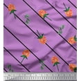 thumbnail image 1 of Soimoi Moss Georgette Fabric Leaves,Floral & Diagonal Stripe Fabric Prints by Yard 42 Inch Wide, 1 of 1