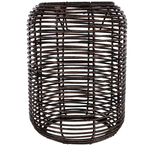 Pretyzoom Rattan Lampshade Clip On Bulb Vintage Chandelier Shade E27/ Woven Lamp Cage Black 1 Set