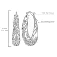 thumbnail image 5 of LeCalla 925 Sterling Silver Hoop Earring Click-Top Filigree Hoop Earrings for Women 32MM, 5 of 11