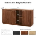 thumbnail image 2 of EHANCIS 63" Fluted Sideboard Buffet Cabinet, Modern Storage Cabinet with 4 Doors and Adjustable Shelves for Dining Room, Kitchen, Living Room (Walnut), 2 of 6
