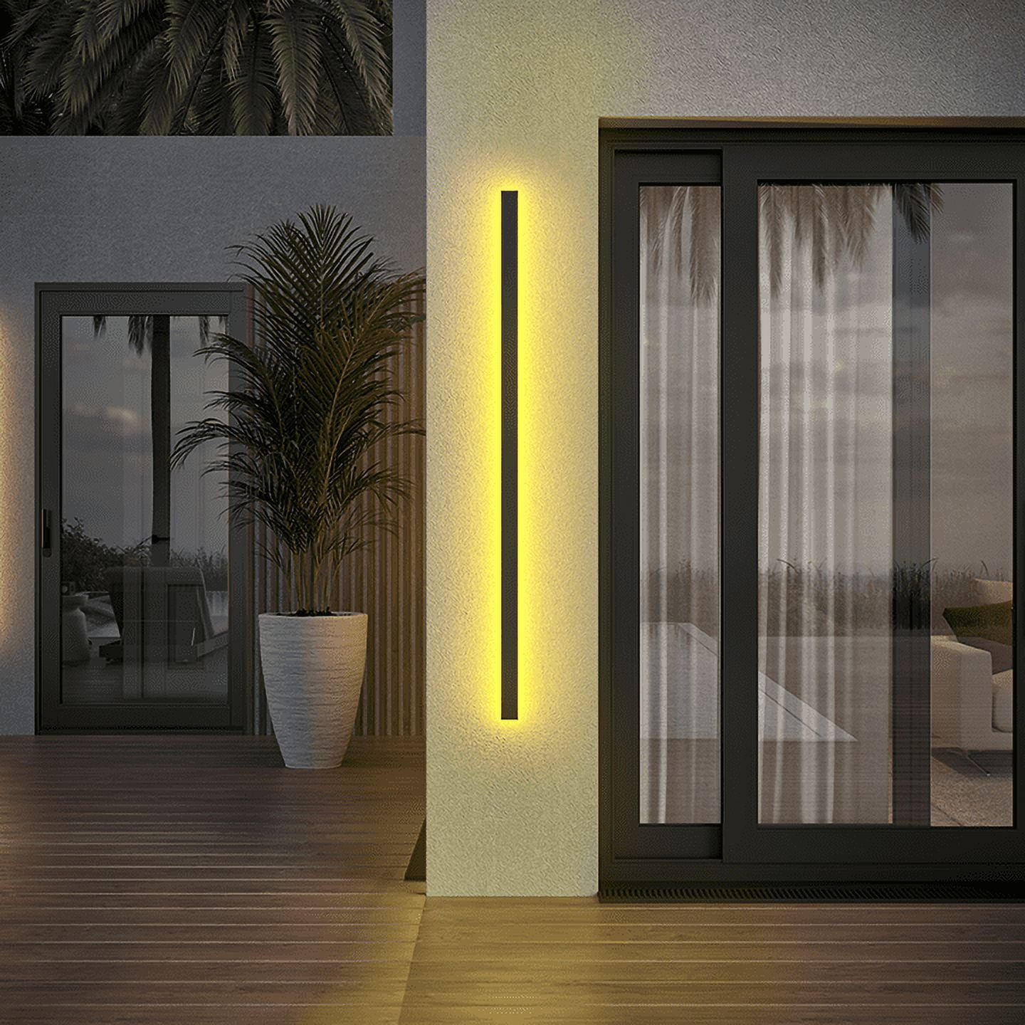 Ozarke Svelte RGBWW (RGB, Warm White) Outdoor Modern LED Wall Sconce - 80 Inches
