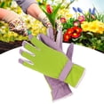 thumbnail image 2 of Guantes de trabajo de jardín Vhermosa Tela Oxford resistentes a cortes y puñaladas Púrpura Verde M, 2 of 8