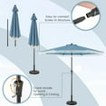 thumbnail image 3 of REKHH  FT Patio Umbrella with Fringe, Vented Top, Outdoor Tassel Table Umbrella with Push Button Tilt, Crank, Heavy-Duty Market Sunshade for Yard Garden Pool,Blue, 3 of 7