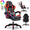 RGB-red, variant on IVOVI 1PC Gaming chair Ergonomically designed, height adjustable, and features lumbar support.With RGB lighting