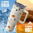 thumbnail image 3 of Halloween 40 oz Tumbler with Lid Handle and Straw Ghost Pumpkin Stainless Steel Double Walled Insulated Cup Halloween Travel Mug Water Bottle Gifts for Men and Women (1PC), 3 of 6