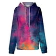 thumbnail image 6 of WTOBBY Women's Tie-Dye Graphic Hoodie, Oversized Casual Pullover, Long Sleeve Patchwork Print Sweatshirt with Vibrant Colors and Street Style Design,Blue L, 6 of 6