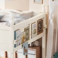 thumbnail image 4 of Leumius Twin Size Loft Bed with Full-Length Guardrails, Solid Wood Low Loft Bed with Ladders and Beside Book Shelf, Chic Shape and Low Profile Design for Boys Girls Beige, 4 of 9