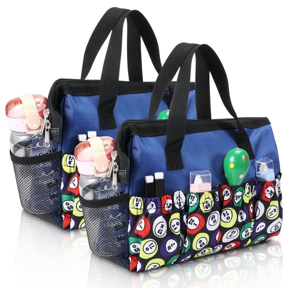 Armscye 2 Pcs Bingo Bags with 10 Pockets for Bingo Accessories, Waterproof Bingo Dauber Tote Bag for Bingo Game Items Equipment, Bingo Dauber Bag for Go Out or Bingo Prizes, 11x9.4x3.7 inches