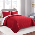 thumbnail image 3 of JML Quilt Set 3 Piece Microfiber Coverlet Shams Set, Soft Lightweight, Red, King, 3 of 6