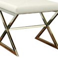 thumbnail image 3 of Tabouret Contemporain Rembourré Base en Métal, Blanc, 3 of 4