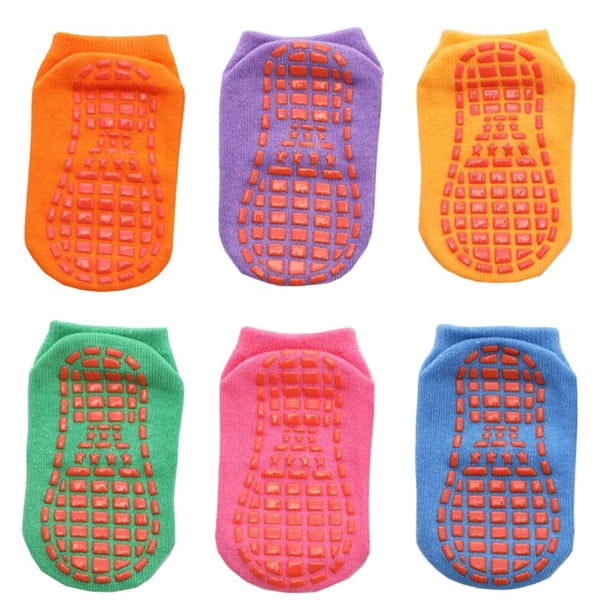 6 par/lote de calcetines antideslizantes de algodón para niños de 0 a 6 años para niños y niñas, calcetín de corte bajo para chico con empuñaduras de goma para las cuatro estaciones Tan Jianjun unisex