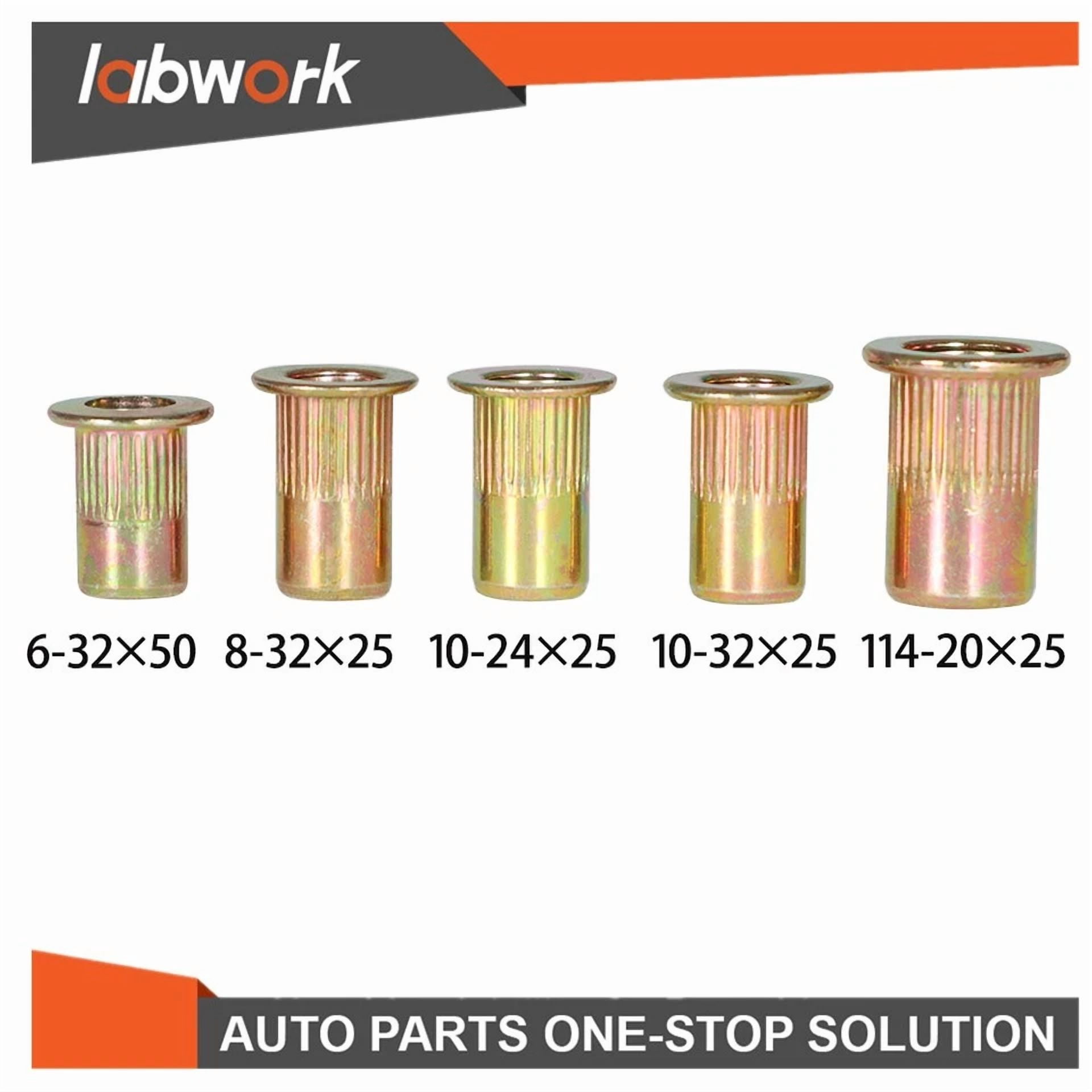 CIRCLE- Labwork Rivet Nut Kit 150Pcs 1/4-20 10-32 10-24 8-32 6-32 Sae Rivnut Assort Set