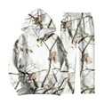 thumbnail image 5 of Nokdvo Mens Sweatsuit Camouflage Print Maple Leaf Sweatsuit with Kangaroo Pockets Long Sleeve Sets Outfits Outdoor Casual Sports Fashion Lounge Hooded Jogger Pants,White L, 5 of 5