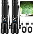 thumbnail image 1 of Rechargeable Flashlights 90000 High Lumens - 2 Pack, Super Bright LED Flashlight Rechargeable with 5 Light Modes, High Powered & IPX7 Waterproof Flash Light for Camping, Home, 1 of 5