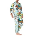 thumbnail image 2 of Disketp Cartoon Car Racing for Pajamas Set Long Sleeve Sleepwear Mens Button Down Nightwear Pj Sets-X-Large, 2 of 7