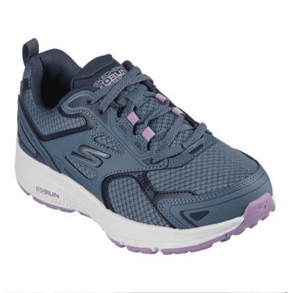 Remis à Neuf Skechers Chaussures de Marche pour Femmes Go Run Consistent Wide Bleu/violet Taille 5,5