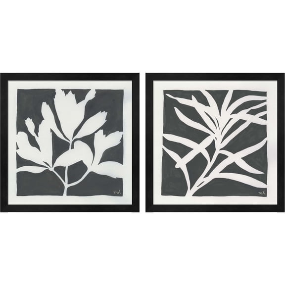 Great Art Now Growing Gray by Moira Hershey, 2 Piece Framed Art Set Each 13.25"W x 13.25"H