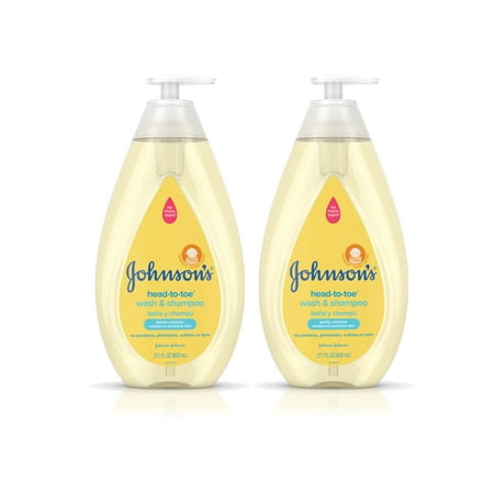 Twin Pack, Johnson's Head-to-Toe Baby Wash & Shampoo, 2 x 27.1 fl. (Best Shampoo And Body Wash For Babies With Eczema)