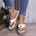 thumbnail image 2 of Platform Wedge Flip Flops for Women Trendy Casual Height Increasing Slides Dress Sandals Beach Summer Slip on, 2 of 6