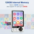 thumbnail image 3 of 128GB MP3 Player with Bluetooth, joliker 2.4" Portable Full Touch Screen Music Player with Speaker and Micro SD Card Slot, MP3 Player with FM Radio,Voice Recording,Earphone,for Kids and Outdoors, 3 of 7